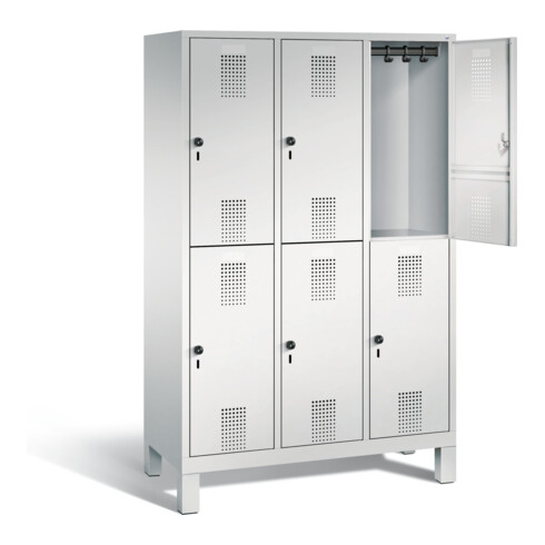 C+P Spind doppelstöckig Evolo, H1850xB1200xT500mm, Front Lichtgrau, Korpus Lichtgrau (48310-32)