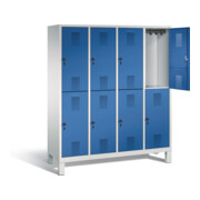 C+P Spind doppelstöckig Evolo, H1850xB1590xT500mm, Front Enzianblau, Korpus Lichtgrau (48310-42)