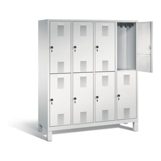 C+P Spind doppelstöckig Evolo, H1850xB1590xT500mm, Front Lichtgrau, Korpus Lichtgrau (48310-42)