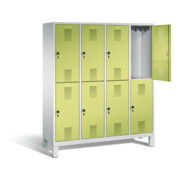 C+P Spind doppelstöckig Evolo, H1850xB1590xT500mm, Front Viridingrün, Korpus Lichtgrau (48310-42)