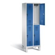 C+P Spind doppelstöckig Evolo, H1850xB610xT500mm, Front Enzianblau, Korpus Lichtgrau (48310-20)