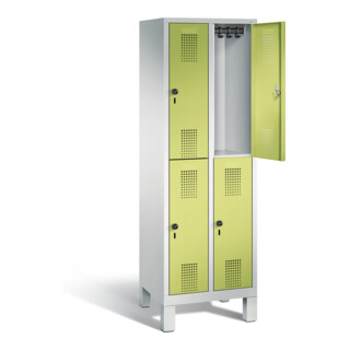 C+P Spind doppelstöckig Evolo, H1850xB610xT500mm, Front Viridingrün, Korpus Lichtgrau (48310-20)