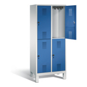 C+P Spind doppelstöckig Evolo, H1850xB810xT500mm, Front Enzianblau, Korpus Lichtgrau (48310-22)