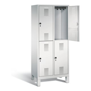 C+P Spind doppelstöckig Evolo, H1850xB810xT500mm, Front Lichtgrau, Korpus Lichtgrau (48310-22)