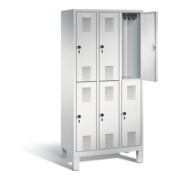 C+P Spind doppelstöckig Evolo, H1850xB900xT500mm, Front Lichtgrau, Korpus Lichtgrau (48310-30)