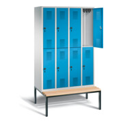 C+P Spind doppelstöckig Evolo, H2090xB1190xT815mm, Front Lichtblau, Korpus Lichtgrau, Gestell Schwarzgrau (48350-40)