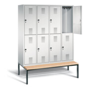 C+P Spind doppelstöckig Evolo, H2090xB1590xT810mm, Front Lichtgrau, Korpus Lichtgrau, Gestell Schwarzgrau (48350-42)