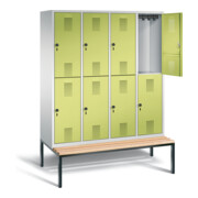 C+P Spind doppelstöckig Evolo, H2090xB1590xT810mm, Front Viridingrün, Korpus Lichtgrau, Gestell Schwarzgrau (48350-42)