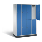 C+P Spind doppelstöckig Intro, H1950xB1220xT490mm, Front Enzianblau, Korpus Lichtgrau (8270-401)