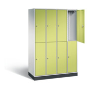 C+P Spind doppelstöckig Intro, H1950xB1220xT490mm, Front Viridingrün, Korpus Lichtgrau (8270-401)