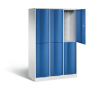 C+P Spind doppelstöckig Resisto, H1950xB1148xT540mm, Front Enzianblau, Korpus Lichtgrau (8270-372)