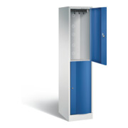 C+P Spind doppelstöckig Resisto, H1950xB396xT540mm, Front Enzianblau, Korpus Lichtgrau (8270-172)