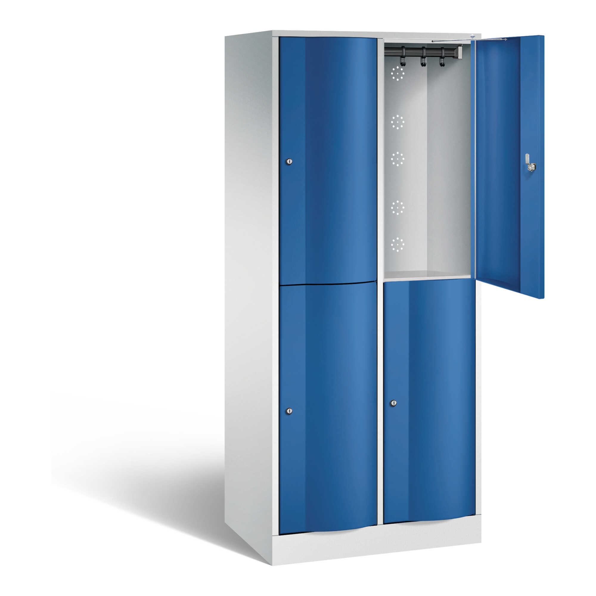 C+P Spind doppelstöckig Resisto, H1950xB772xT540mm, Front Enzianblau, Korpus Lichtgrau (8270-272) ; C + P Möbelsysteme