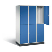 C+P Spind doppelstöckig XL Intro, H1950xB1220xT590mm, Front Enzianblau, Korpus Lichtgrau (8270-303)