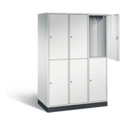 C+P Spind doppelstöckig XL Intro, H1950xB1220xT590mm, Front Lichtgrau, Korpus Lichtgrau (8270-303)
