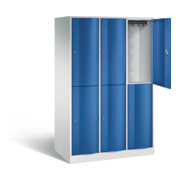 C+P Spind doppelstöckig XL Resisto, H1950xB1148xT640mm, Front Enzianblau, Korpus Lichtgrau (8270-373)
