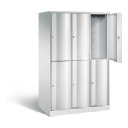 C+P Spind doppelstöckig XL Resisto, H1950xB1148xT640mm, Front Lichtgrau, Korpus Lichtgrau (8270-373)