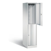 C+P Spind doppelstöckig XL Resisto, H1950xB396xT640mm, Front Lichtgrau, Korpus Lichtgrau (8270-173)
