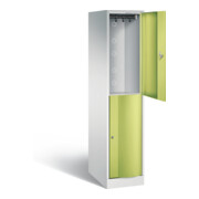 C+P Spind doppelstöckig XL Resisto, H1950xB396xT640mm, Front Viridingrün, Korpus Lichtgrau (8270-173)