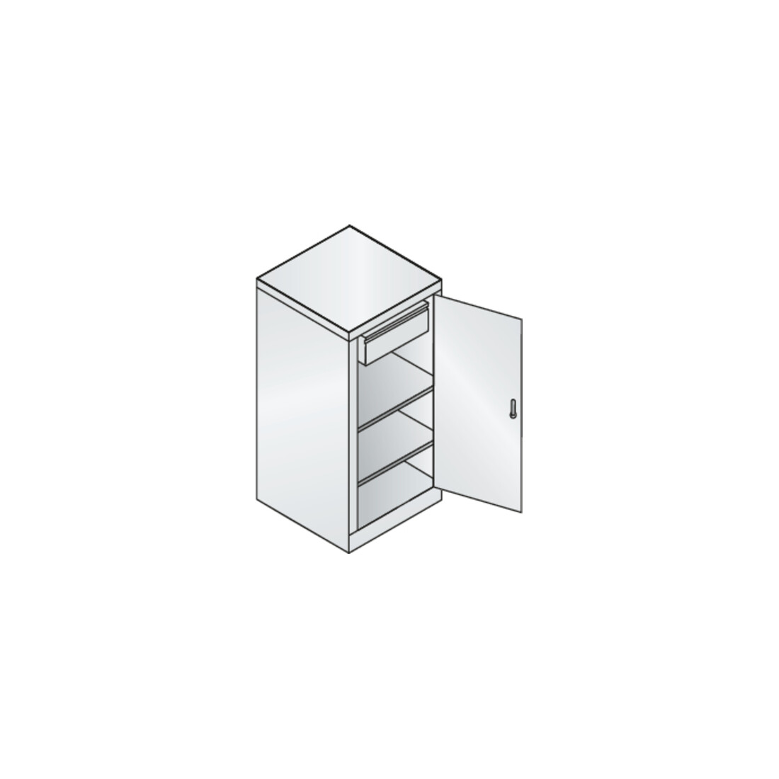 C+P Stahl-Flügeltürenschrank Serie 89, H1000xB100xT500mm, 7035/5010