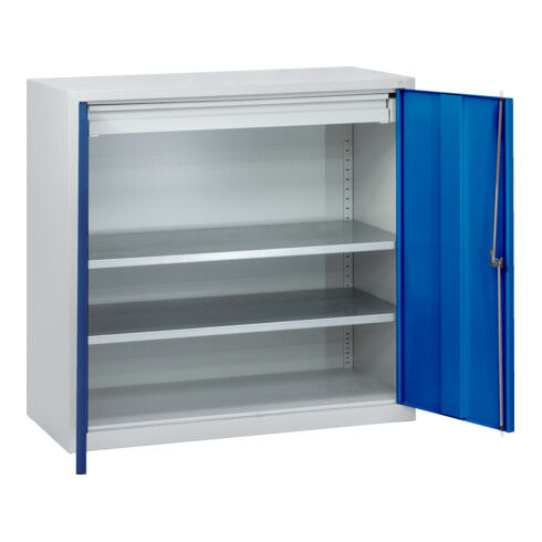 C+P Stahl-Flügeltürenschrank Serie 89, H1000xB100xT500mm, 7035/5010