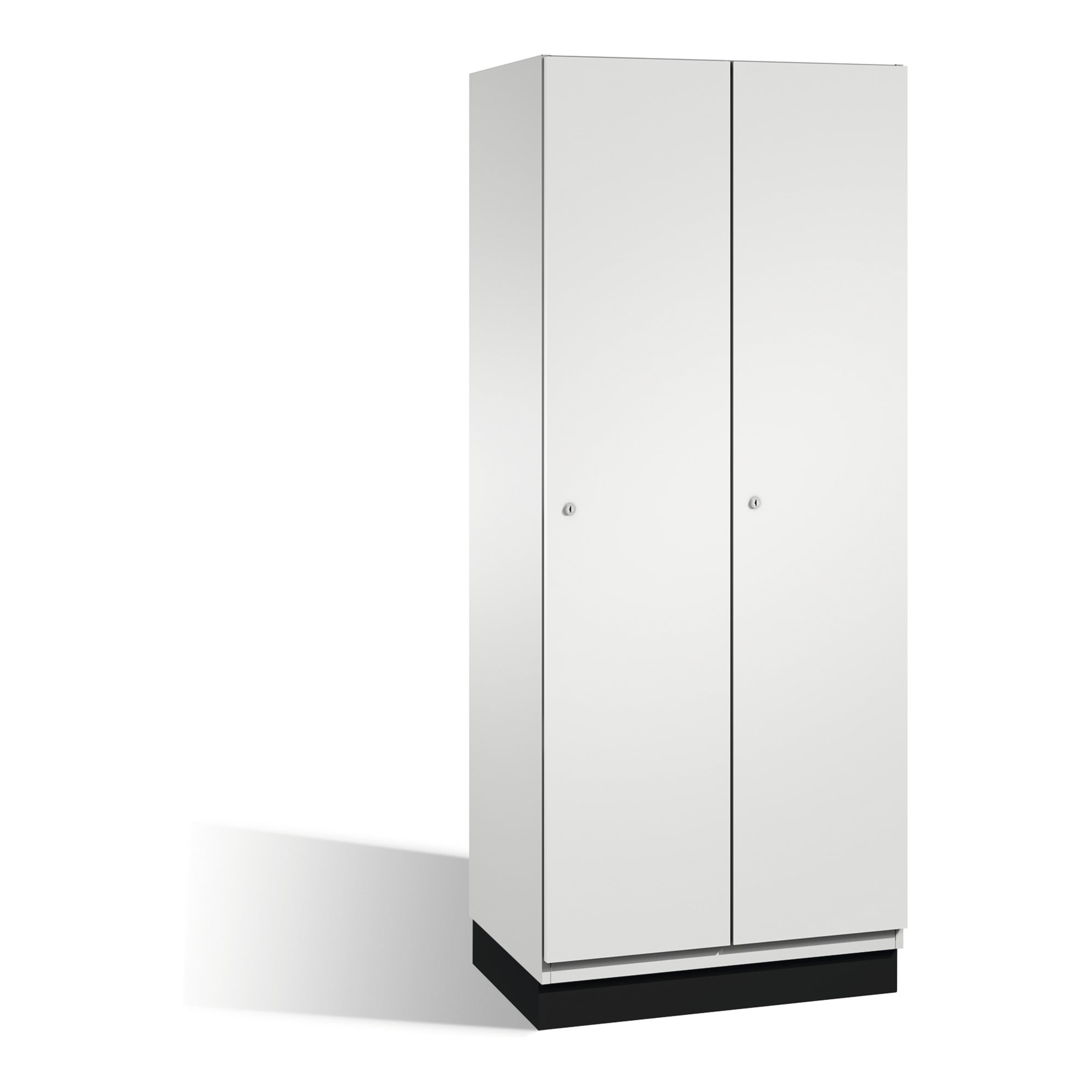 C+P Umkleidespind Cambio auf Sockel, 2 Abteile, H1950xB800xT525mm Front Lichtgrau Korpus Lichtgrau ; C + P Möbelsysteme