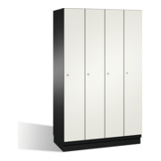C+P Umkleidespind Cambio auf Sockel, 4 Abteile, H1950xB1200xT525mm Front Reinweiß Korpus Schwarzgrau-1