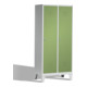 C+P Umkleidespind Classic auf Füßen 2 Abteile Front Resedagrün Korpus Lichtgrau-1