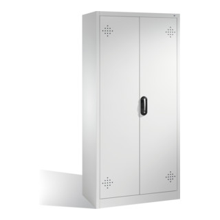 C+P Umweltschrank mit Drehtüren, 4 Polyethylen-Wannen, H1950xB930xT500mm Front Lichtgrau Korpus Lichtgrau