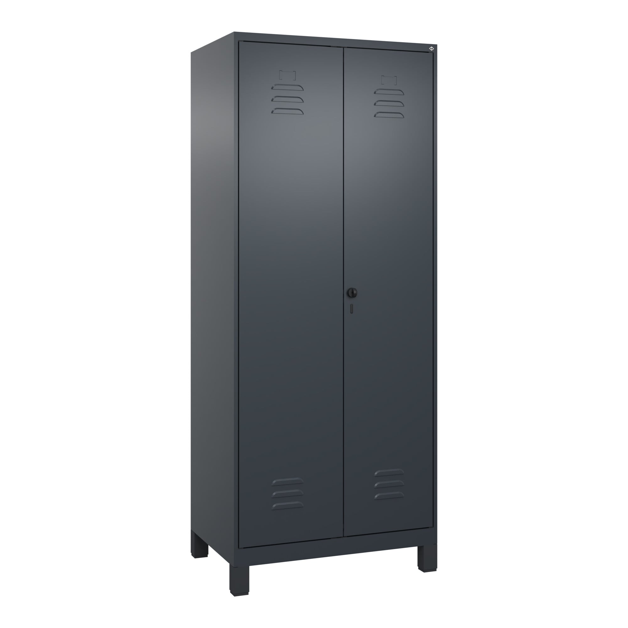 C+P Wäsche-/Kombispind Classic PLUS, Füße, 2 Abteile, 1950x800x500mm, 7016/7016 Verschluss Sicherheits-Drehriegel Front RAL 7016 Anthrazitgrau ; C + P