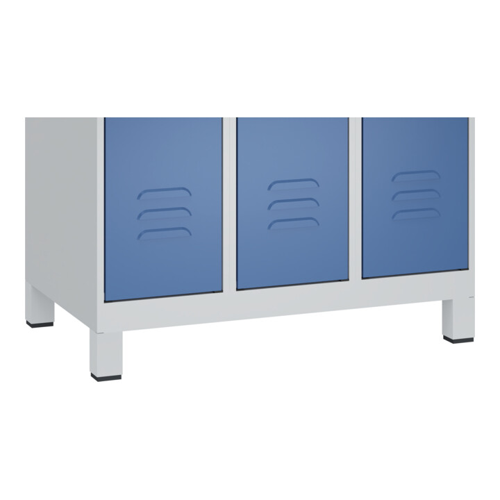 C+P Wäsche-/Kombispind Classic PLUS, Füße, 2 Abteile, 1950x800x500mm, 7035/6011 Verschluss Sicherheits-Drehriegel Front RAL 6011 Resedagrün