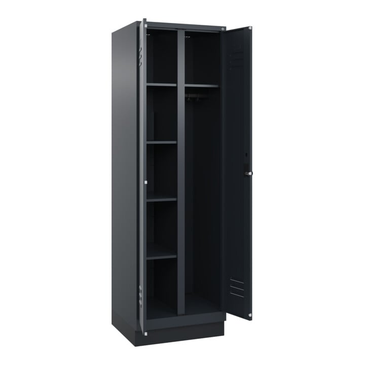 C+P Wäsche-/Kombispind Classic PLUS, Sockel, 2 Abteile, 1950x600x500mm, 7016/701 Verschluss Sicherheits-Drehriegel Front RAL 7016 Anthrazitgrau