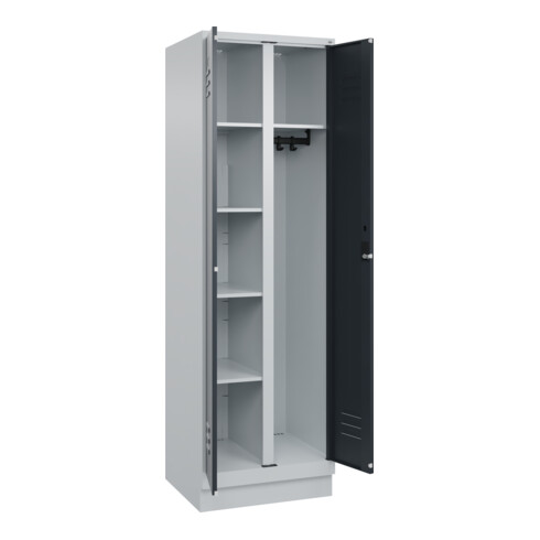 C+P Wäsche-/Kombispind Classic PLUS, Sockel, 2 Abteile, 1950x600x500mm, 7035/701 Verschluss Zylinderschloss Front RAL 7016 Anthrazitgrau