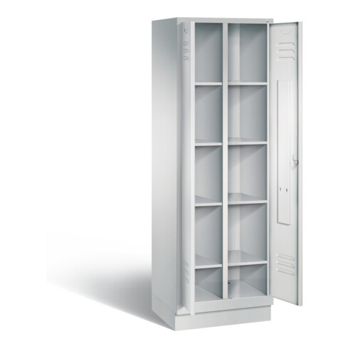 C+P Wäsche-Spind Classic, H1800xB610xT500mm, Front Lichtgrau, Korpus Lichtgrau (8022-20B)