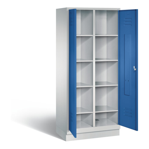 C+P Wäsche-Spind Classic, H1800xB810xT500mm, Front Enzianblau, Korpus Lichtgrau (8022-22B)