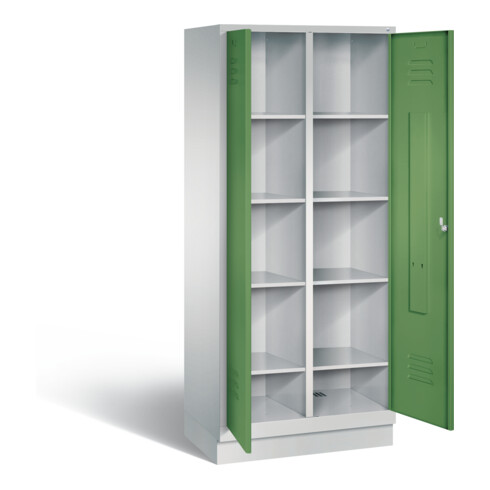 C+P Wäsche-Spind Classic, H1800xB810xT500mm, Front Resedagrün, Korpus Lichtgrau (8022-22B)