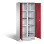 C+P Wäsche-Spind Classic, H1800xB810xT500mm, Front Rubinrot, Korpus Lichtgrau (8022-22B)