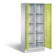 C+P Wäsche-Spind Classic, H1800xB810xT500mm, Front Viridingrün, Korpus Lichtgrau (8022-22B)