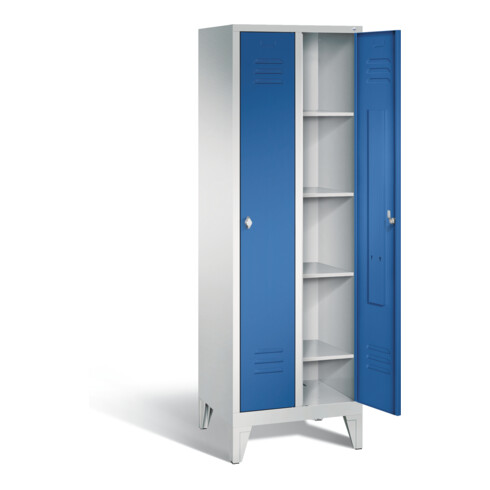 C+P Wäsche-Spind Classic, H1850xB610xT500mm, Front Enzianblau, Korpus Lichtgrau (8010-20B)