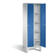 C+P Wäsche-Spind Classic, H1850xB610xT500mm, Front Enzianblau, Korpus Lichtgrau (8010-20B)