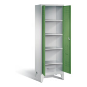 C+P Wäsche-Spind Classic, H1850xB610xT500mm, Front Resedagrün, Korpus Lichtgrau (8212-20B)