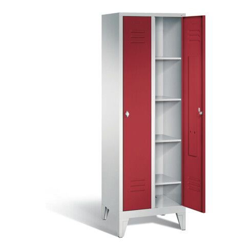 C+P Wäsche-Spind Classic, H1850xB610xT500mm, Front Rubinrot, Korpus Lichtgrau (8010-20B)