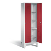 C+P Wäsche-Spind Classic, H1850xB610xT500mm, Front Rubinrot, Korpus Lichtgrau (8010-20B)