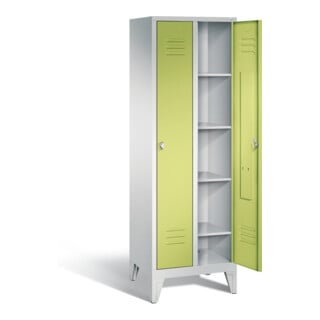 C+P Wäsche-Spind Classic, H1850xB610xT500mm, Front Viridingrün, Korpus Lichtgrau (8010-20B)