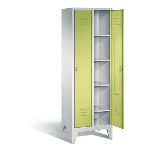 C+P Wäsche-Spind Classic, H1850xB610xT500mm, Front Viridingrün, Korpus Lichtgrau (8010-20B)
