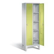 C+P Wäsche-Spind Classic, H1850xB610xT500mm, Front Viridingrün, Korpus Lichtgrau (8010-20B)