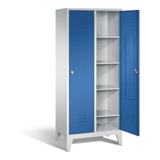 C+P Wäsche-Spind Classic, H1850xB810xT500mm, Front Enzianblau, Korpus Lichtgrau (8010-22B)