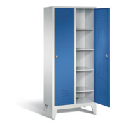 C+P Wäsche-Spind Classic, H1850xB810xT500mm, Front Enzianblau, Korpus Lichtgrau (8010-22B)