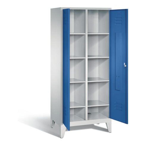C+P Wäsche-Spind Classic, H1850xB810xT500mm, Front Enzianblau, Korpus Lichtgrau (8012-22B)