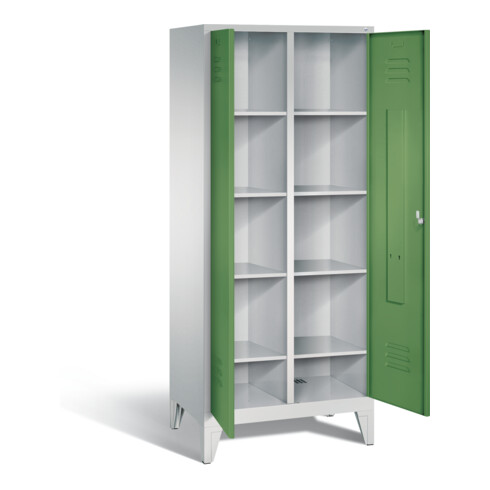 C+P Wäsche-Spind Classic, H1850xB810xT500mm, Front Resedagrün, Korpus Lichtgrau (8012-22B)